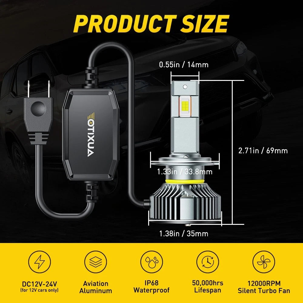 2X AUXITO H7 LED Headlight Bulb 6500K High Low Beam Fog Lamp No Error