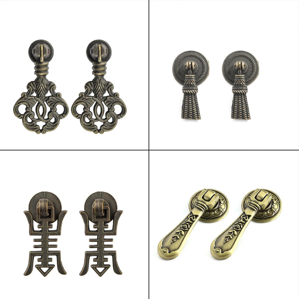 2X Antique Zinc Alloy Pull Handle Knob for Door Drawer Cabinet (No Years)