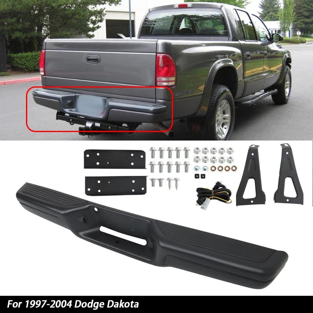 Powdercoated Black Step Bumper Assembly for Dodge Dakota (1997–2004)