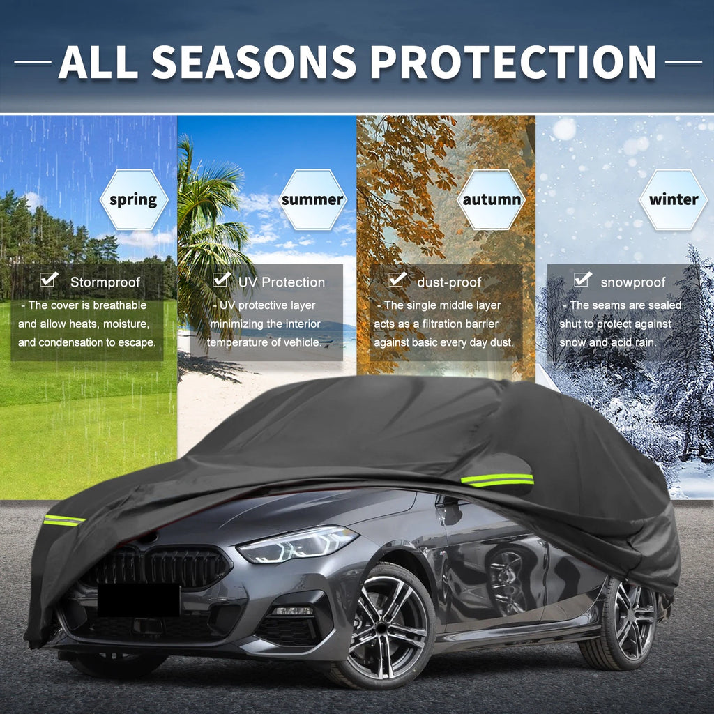 Waterproof Car Cover 211D-PU for BMW 2 Series F22 (2014–2021) with Zipper