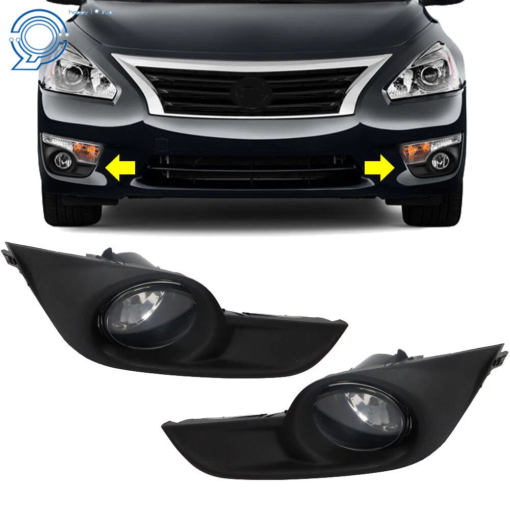 Clear Bumper Fog Lights Kit with Switch & Harness for Nissan Altima (2013–2015)