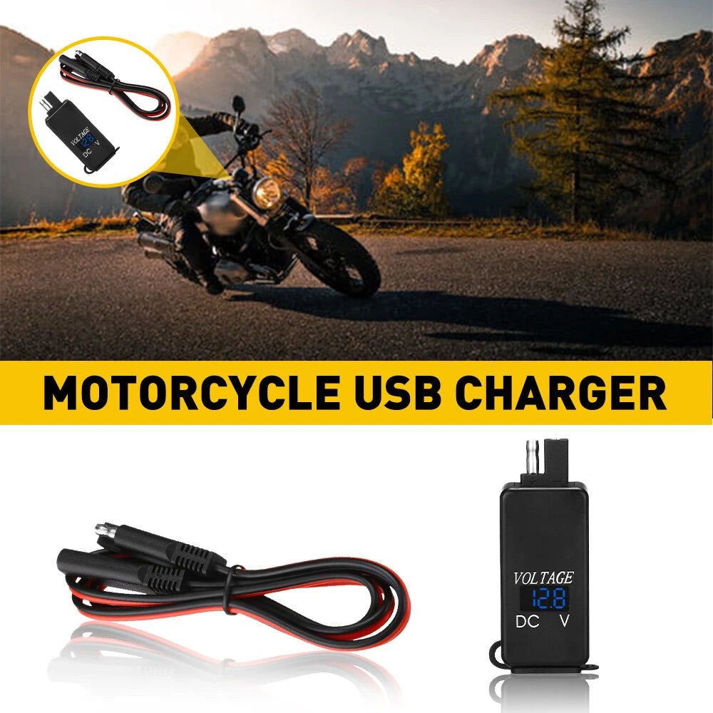 Dual USB Port Charger for Motorcycle (SAE to USB)