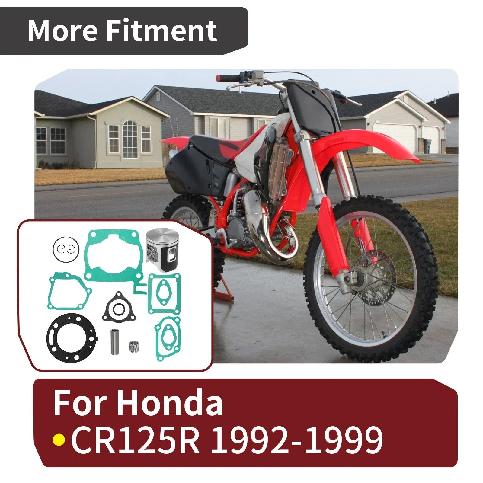 Top End Rebuild Kit 54mm Size B Piston for Honda CR125R (1992–1999)