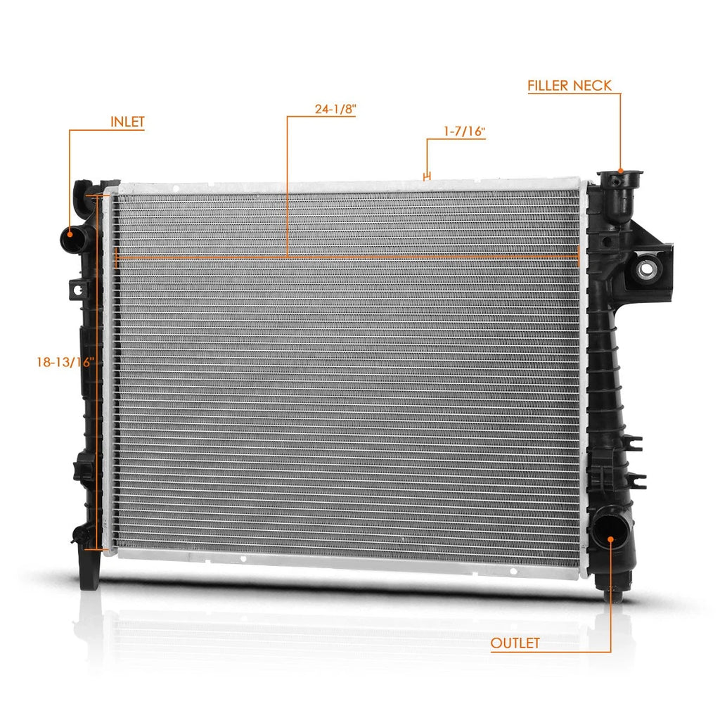 OE Style Aluminum Core Radiator DPI-2813 for Dodge Ram 1500-3500 (2004–2009)