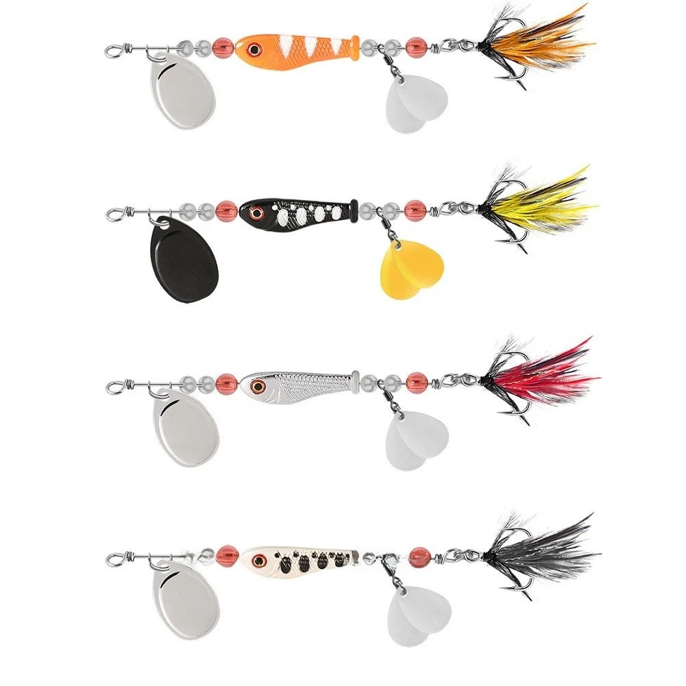 Rotating Spinner Fishing Lure 12g with Electroplated Blades