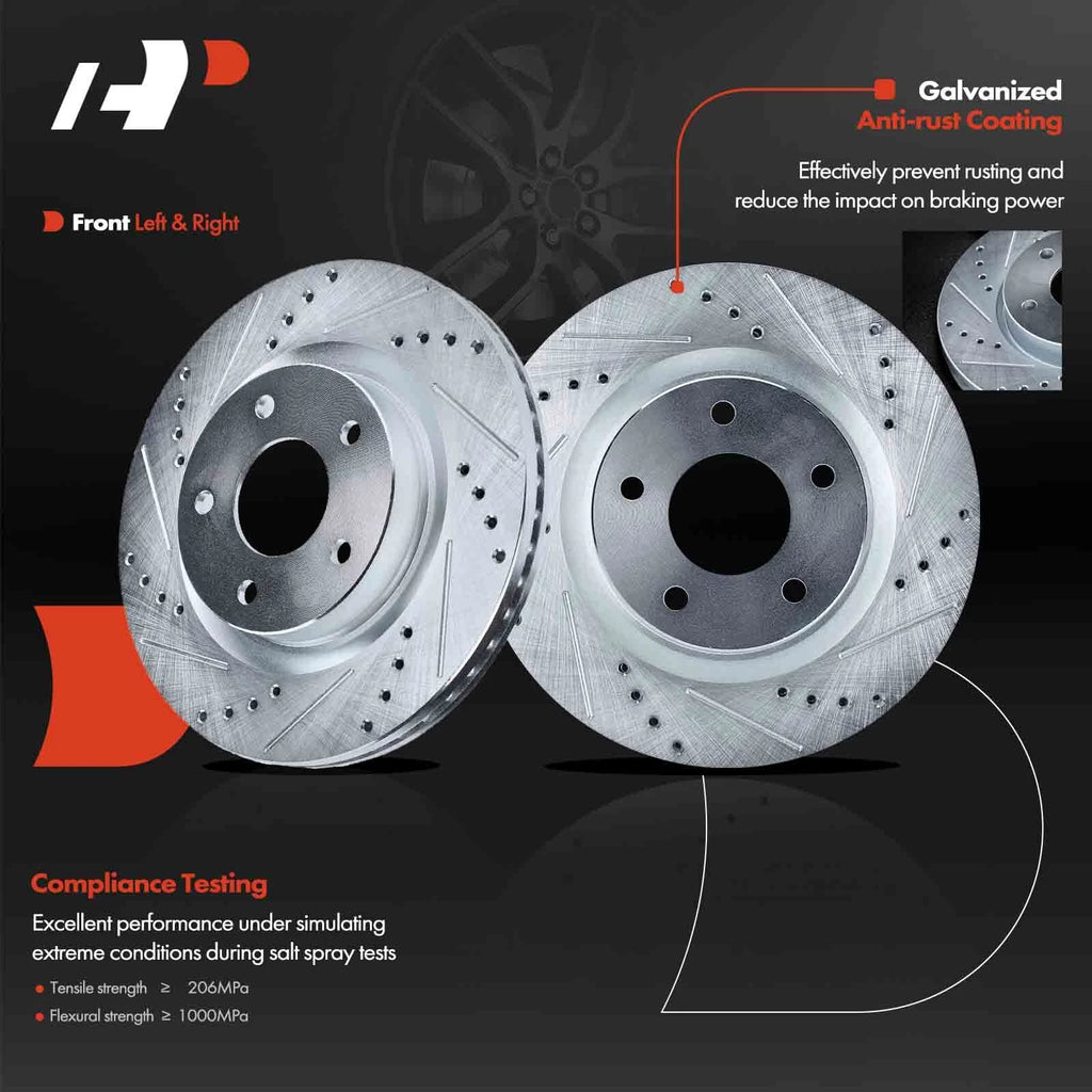 Front Side Drilled Brake Rotors for Nissan Altima (2007–2023) 295.8mm