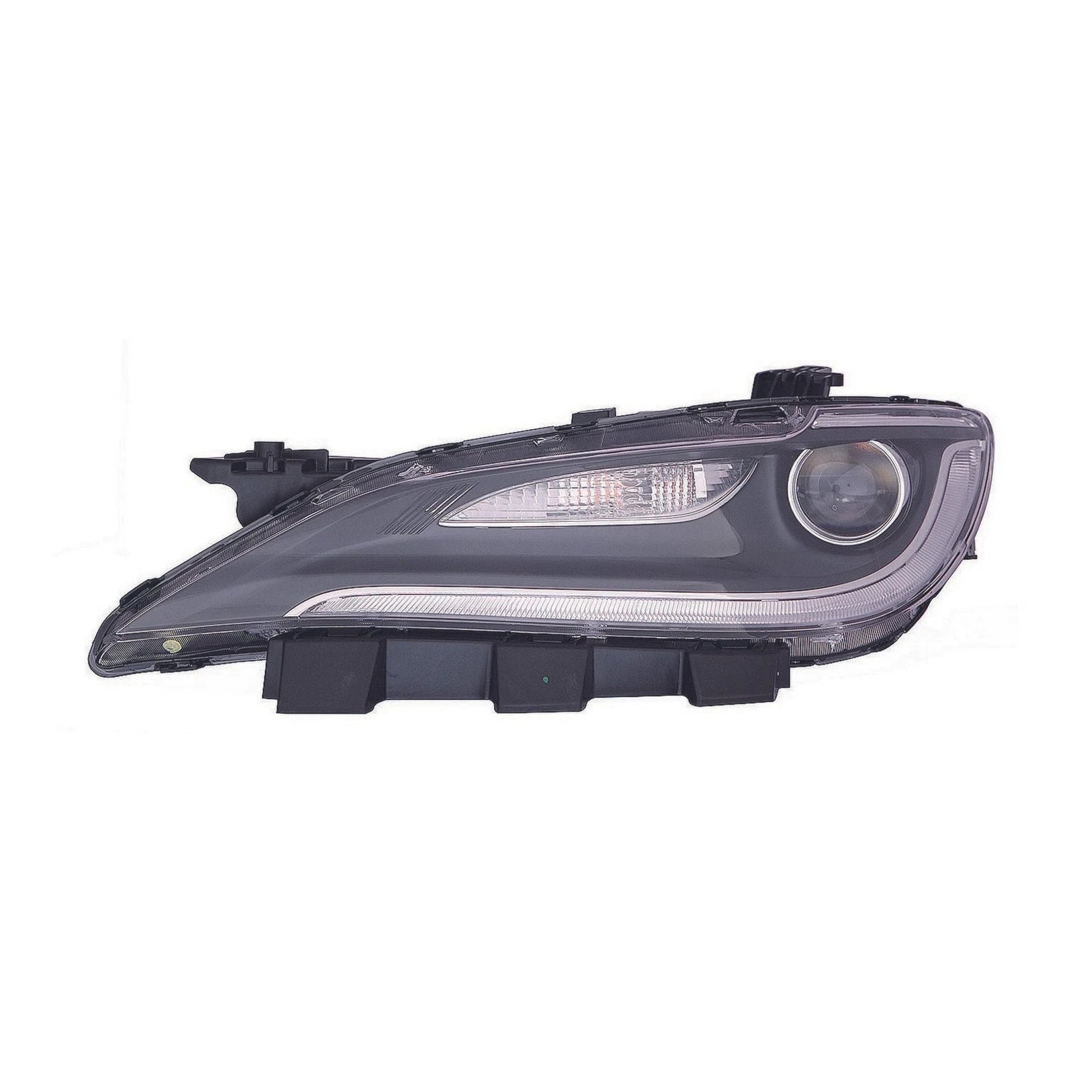 Driver Side Halogen Headlight Assembly w/LED Daytime Running Lamps w/Chrome Trim