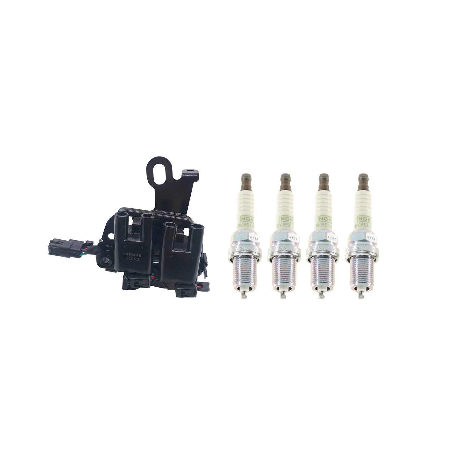 Set of 4 Hitachi Ignition Coils & NGK Platinum Spark Plugs for Elantra Tucson (2011–2016)