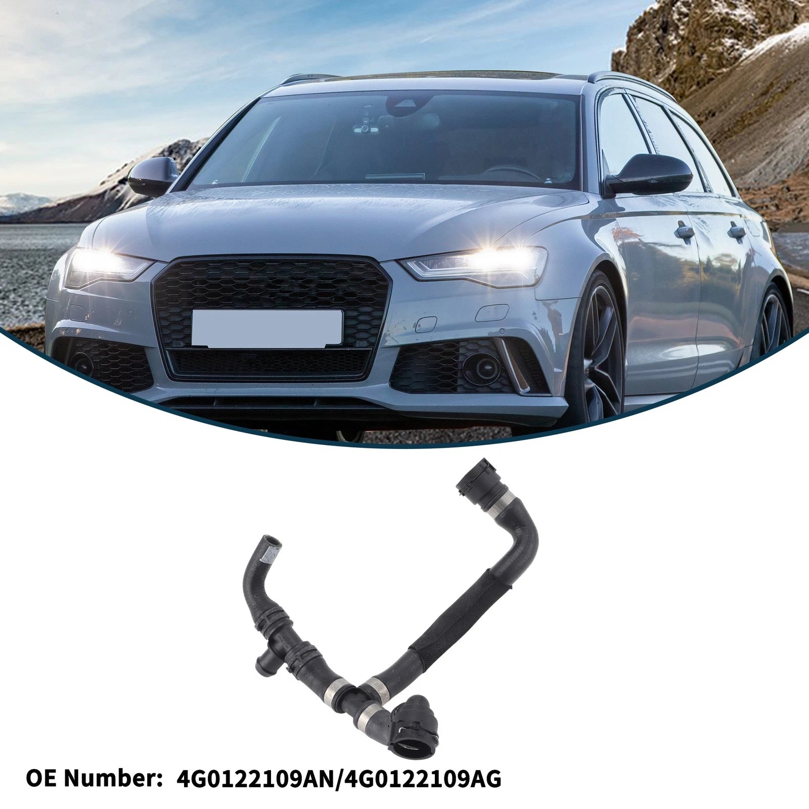 Radiator Hose for Audi A6 (2016–2018) No. 4G0122109AN Rubber Lower