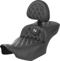 SADDLEMEN Roadsofa Extended Reach Seat with Backrest for Harley Davidson