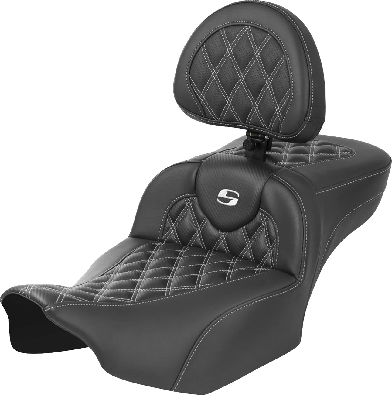 SADDLEMEN Roadsofa Extended Reach Seat with Backrest for Harley Davidson