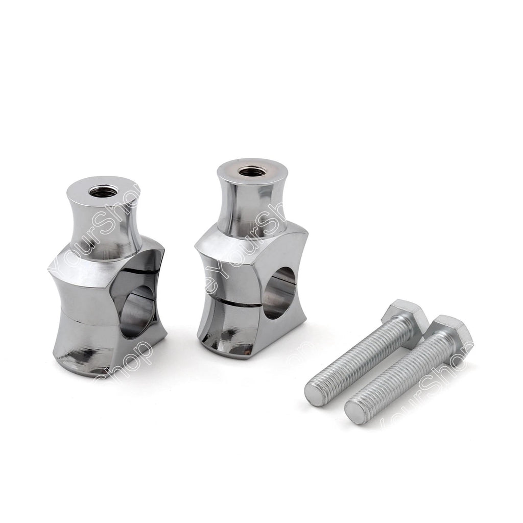 1" Chrome Handlebar Risers Clamp for Harley Dyna Sportster Touring