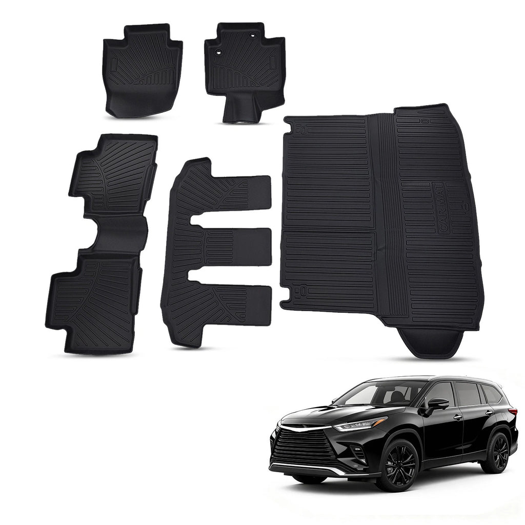 All Weather Floor Mats Set of 4 for Toyota Highlander (2020–2025) Anti-Slip
