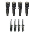Set of 4 Ignition Coils & U-Groove Spark Plugs for Ford Mazda Mercury (L4)