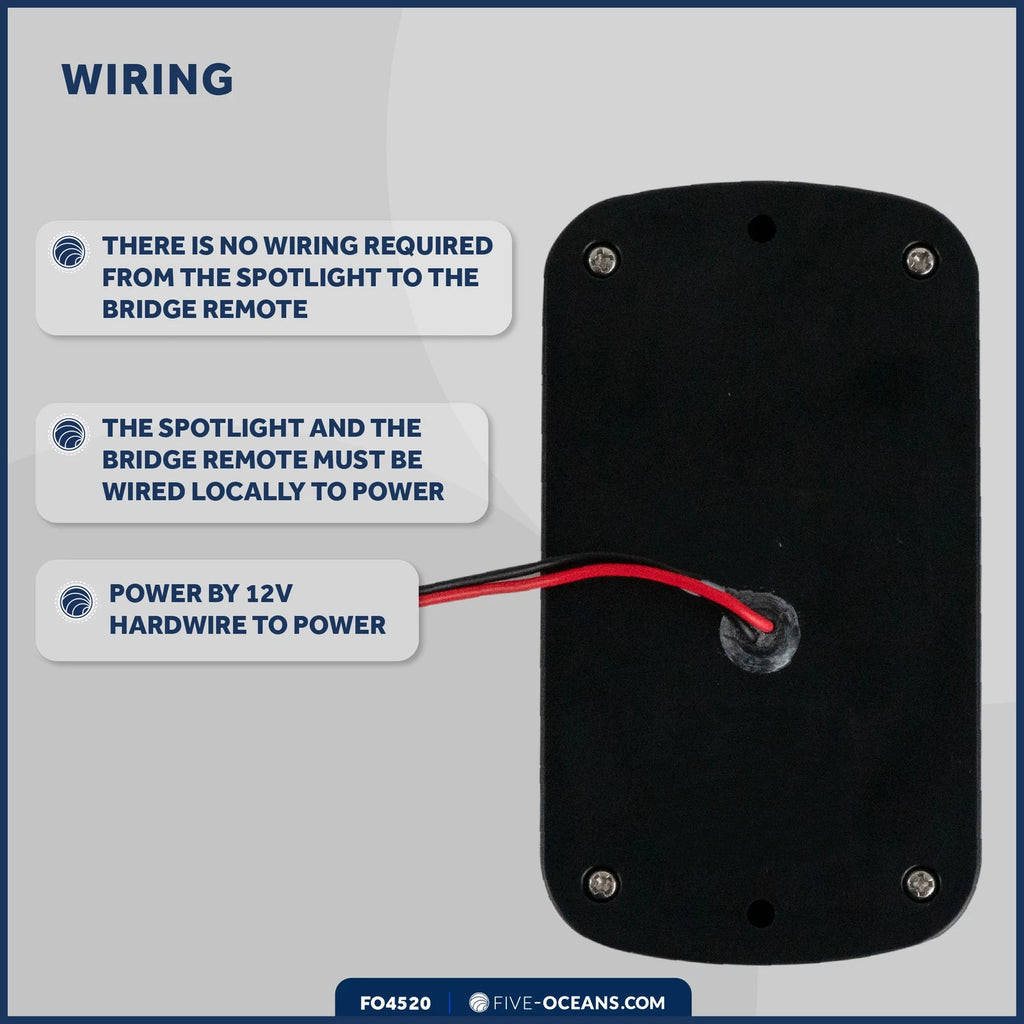 Wireless Bridge Remote for Marine Boat Spotlight FO-4519 (12V, Waterproof)