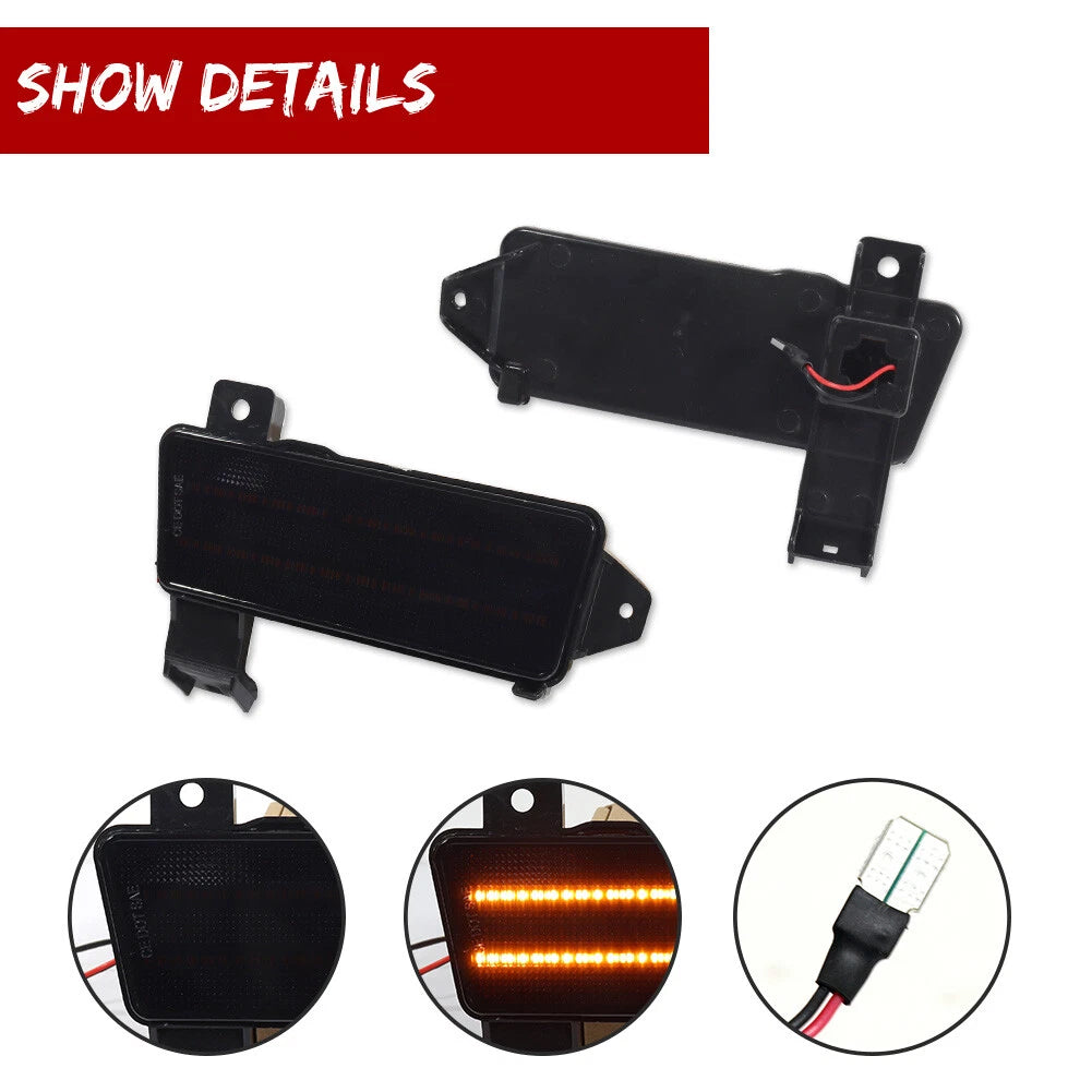 2X Smoke Amber LED Front Side Marker Lights for Chevy Chevelle El Camino (1970)