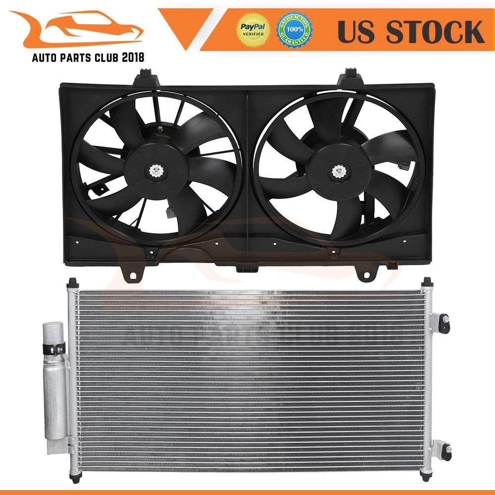 AC condenser and cooling fan assembly for Nissan Sentra (2007–2012)
