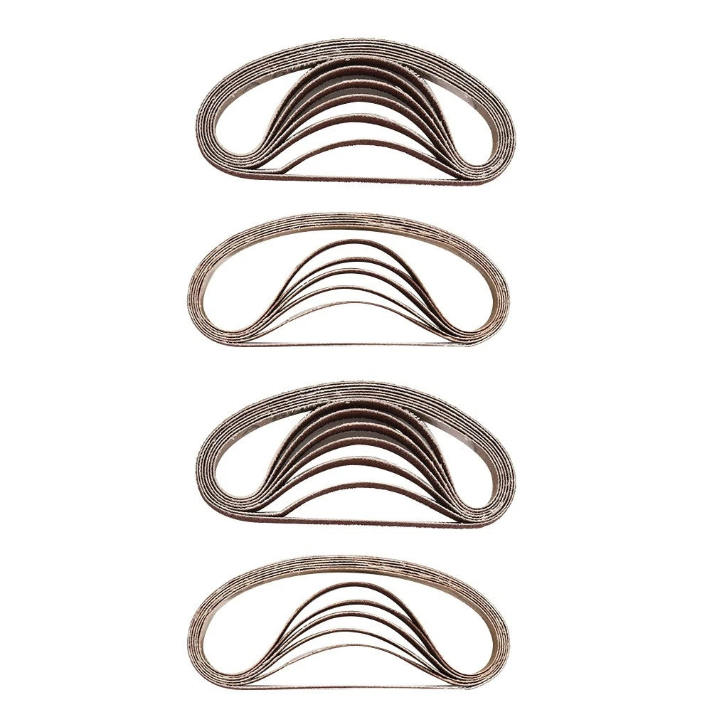 Set of 25 Sanding Belts 330x10mm for Wood Polishing Pads