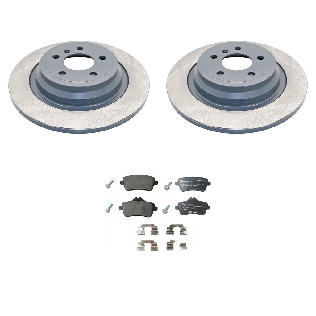 DuraGo Rear Rotor & Low-Met Disc Brake Pad Kit for Mercedes X166 GLE300d GLE350 ML350 (2016–2019)