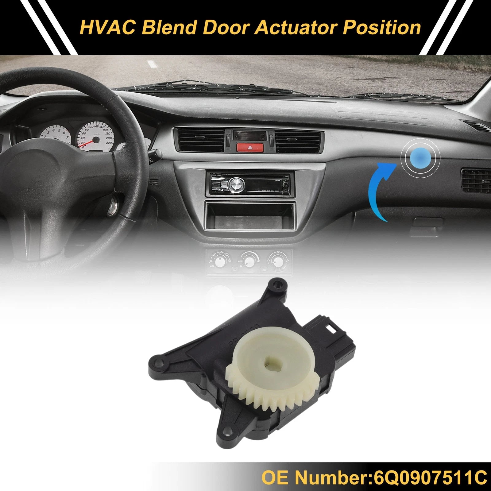 HVAC Heater Blend Door Actuator for Volkswagen Polo (2007–2012) No. 6Q0907511C