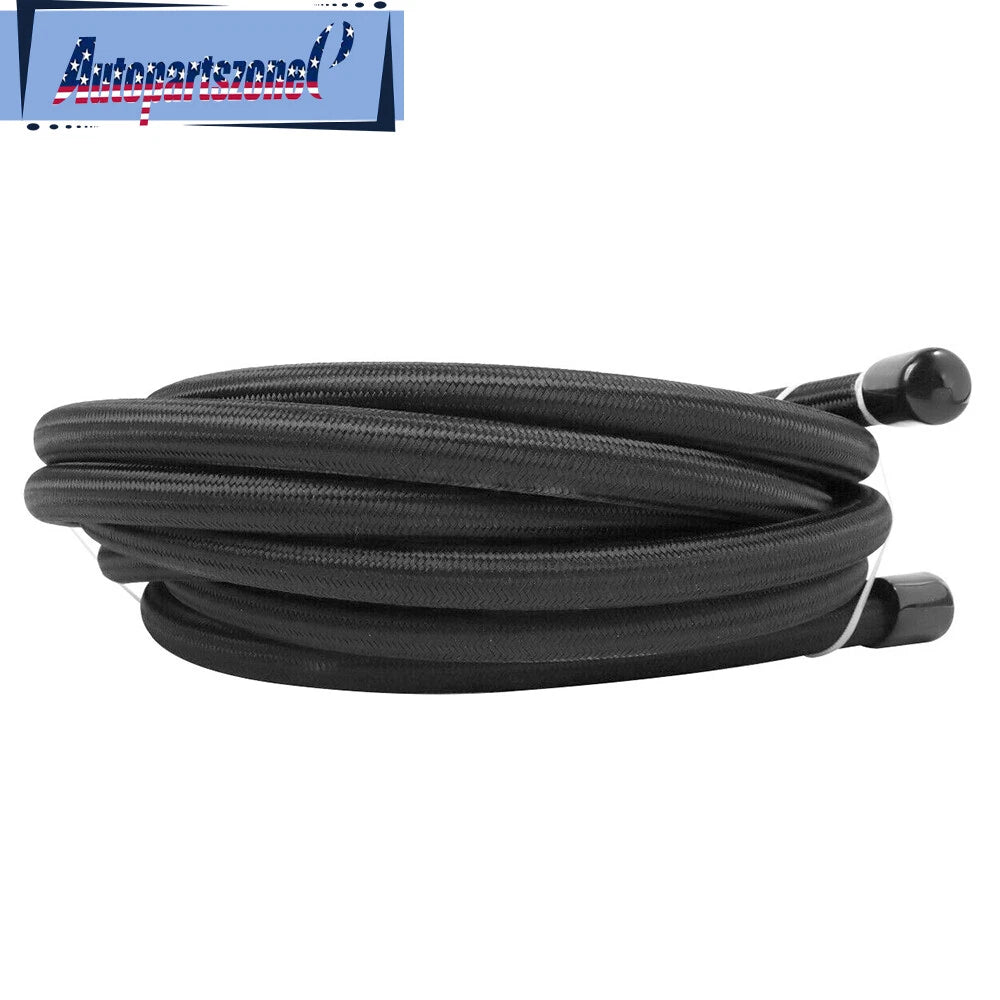 6AN Nylon Braided E85 PTFE Fuel Line Kit with 10 Fittings & Clamp - 20ft