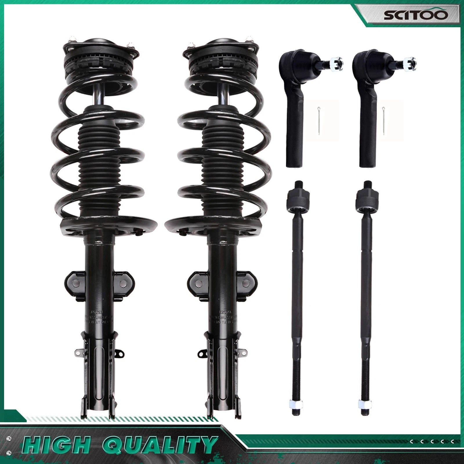 Front Struts w/ Spring Tie Rod End Link for Dodge Grand Caravan (2008–2010)