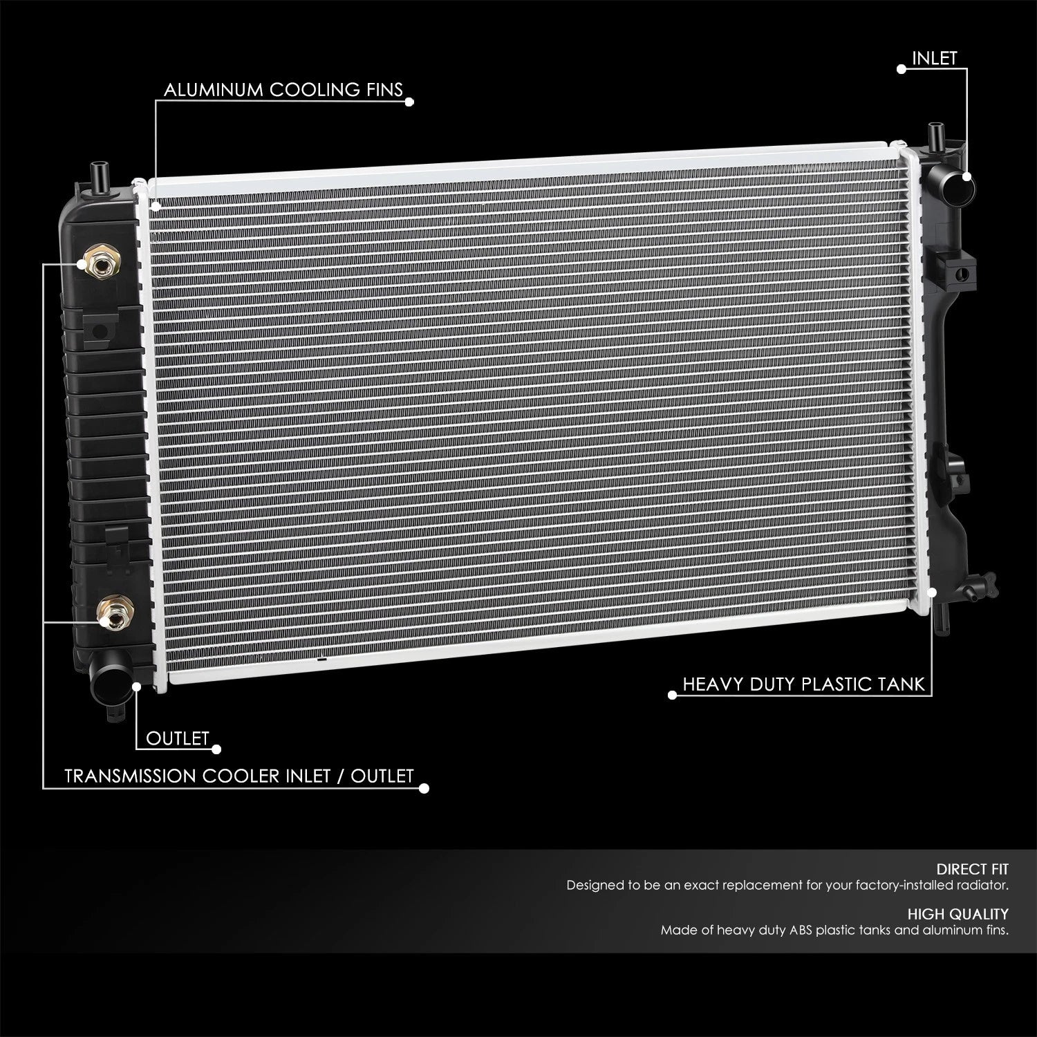 Factory Style Aluminum Radiator for Chevrolet Equinox 2010–2017 DPI 13139