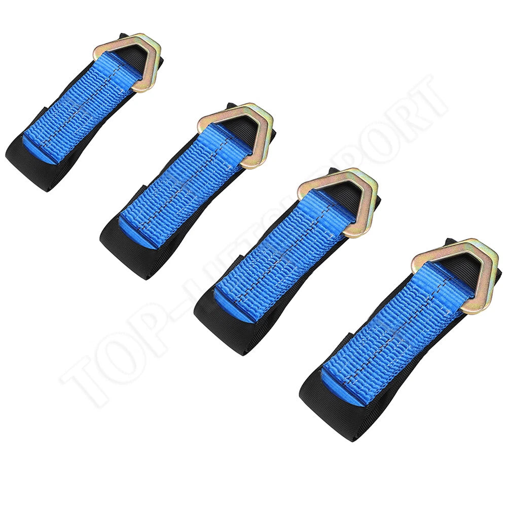 Set of 4 2" x 36" Tie Down Tow Axle Straps with D Ring