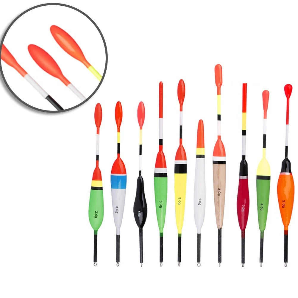 Set of 10 Assorted Balsa Fishing Floats for Sea Shore Applications