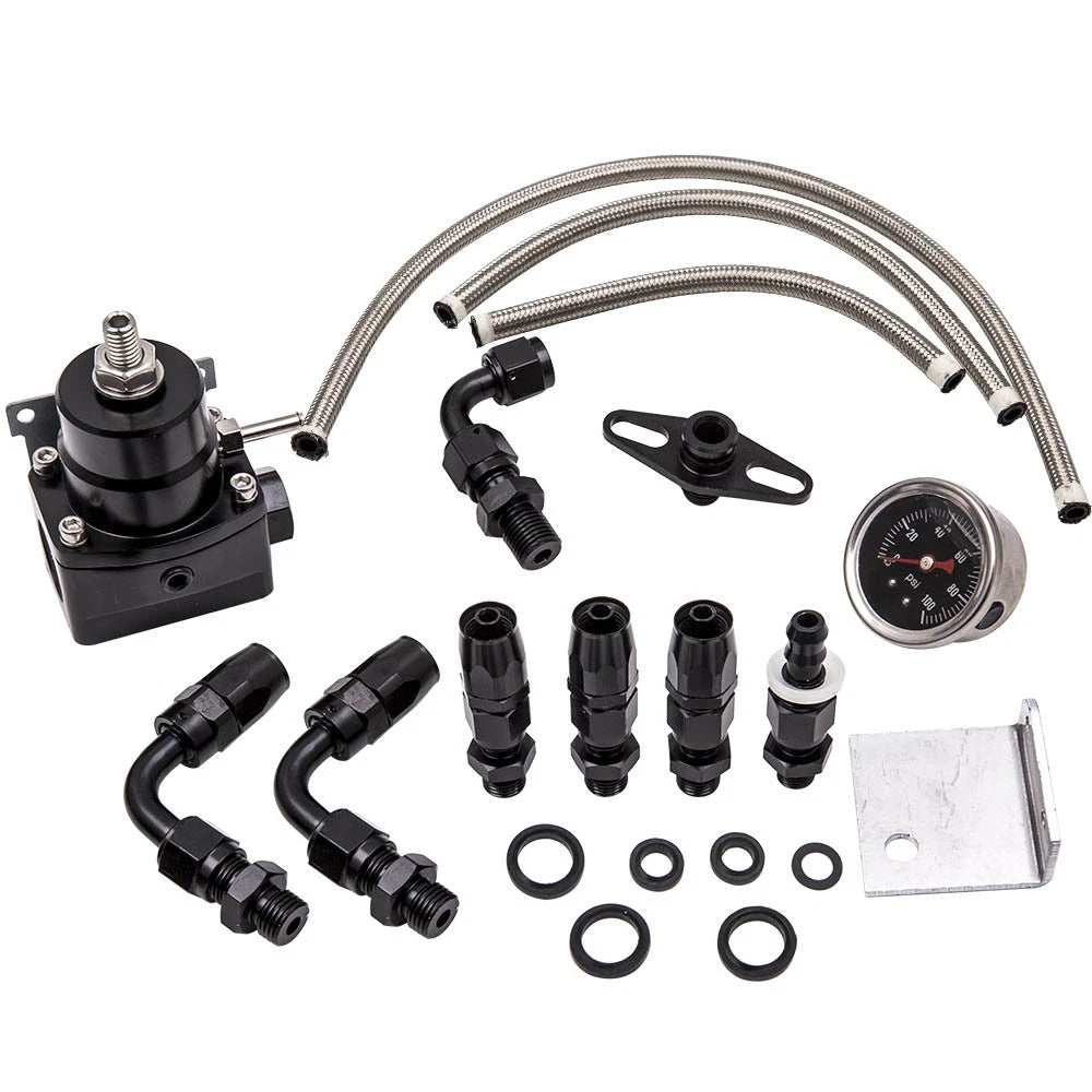 Adjustable Fuel Pressure Regulator Kit with 100 PSI Gauge for Universal (2000–2023)