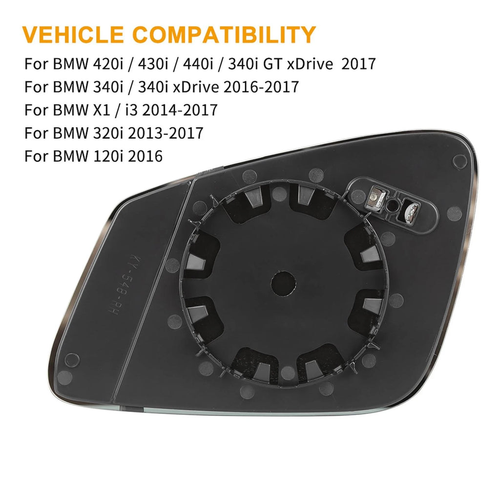 Heated Mirror Glass with Backing Plate RH for BMW 320i 340i 228i (2012–2019)