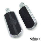 Chrome Skull Rubber Footpeg for Yamaha Road Star Warrior (2002–2009)