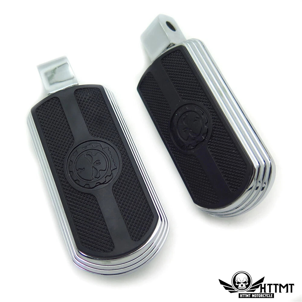 Chrome Skull Rubber Footpeg for Yamaha Road Star Warrior (2002–2009)