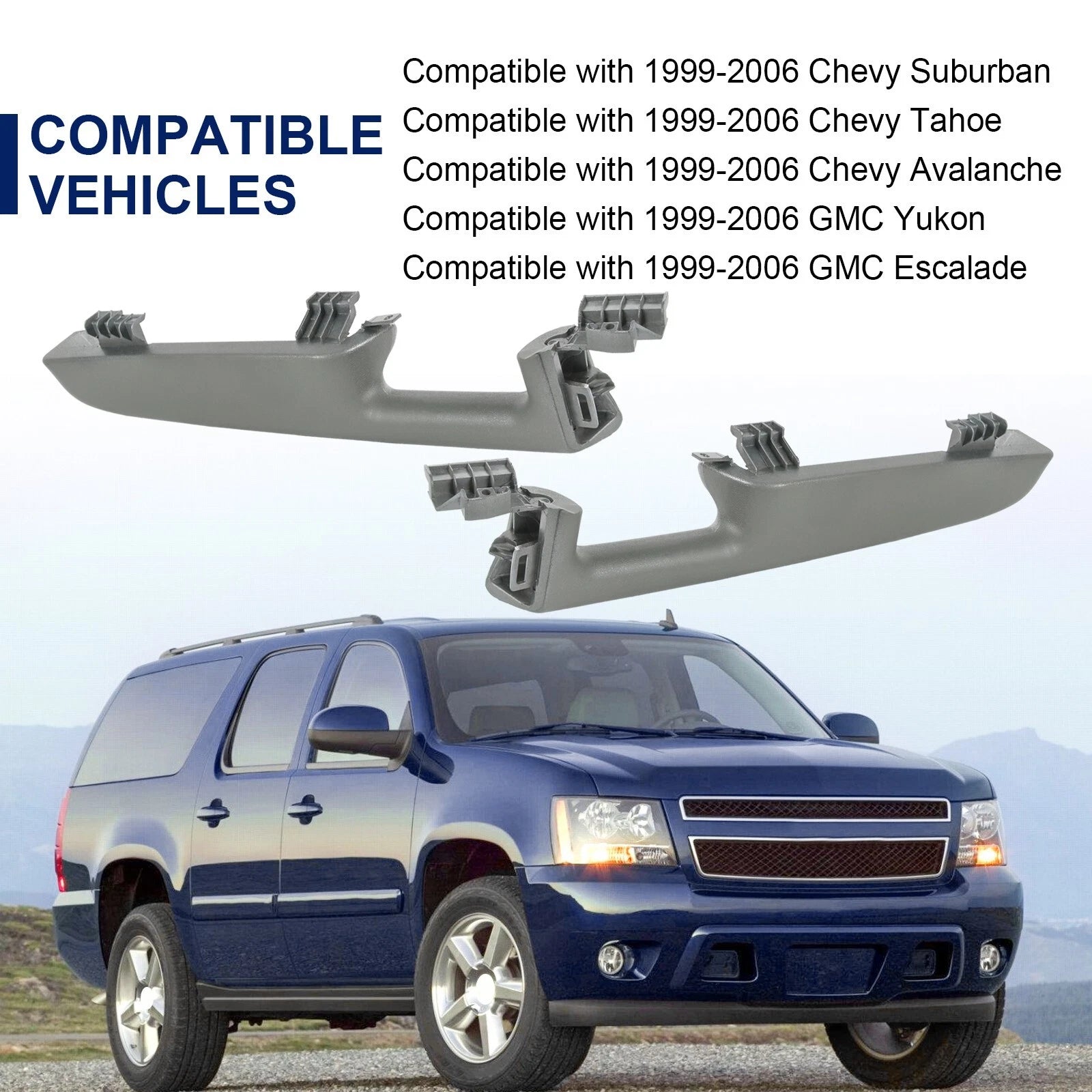 Set of 2 Door Armrest Handles for Cadillac Escalade, Chevy Silverado, GMC Sierra