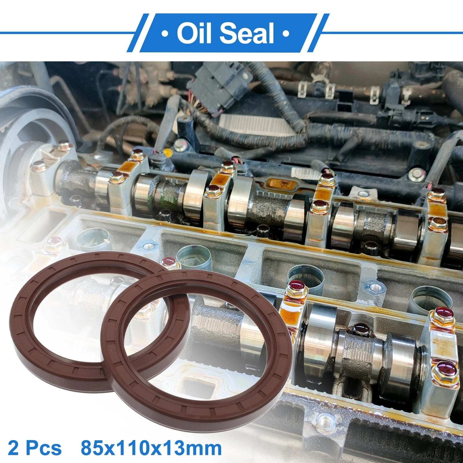 Set of 2 Oil Seal Rotary Shaft Seal FKM Rubber 85x110x13mm 683867305411