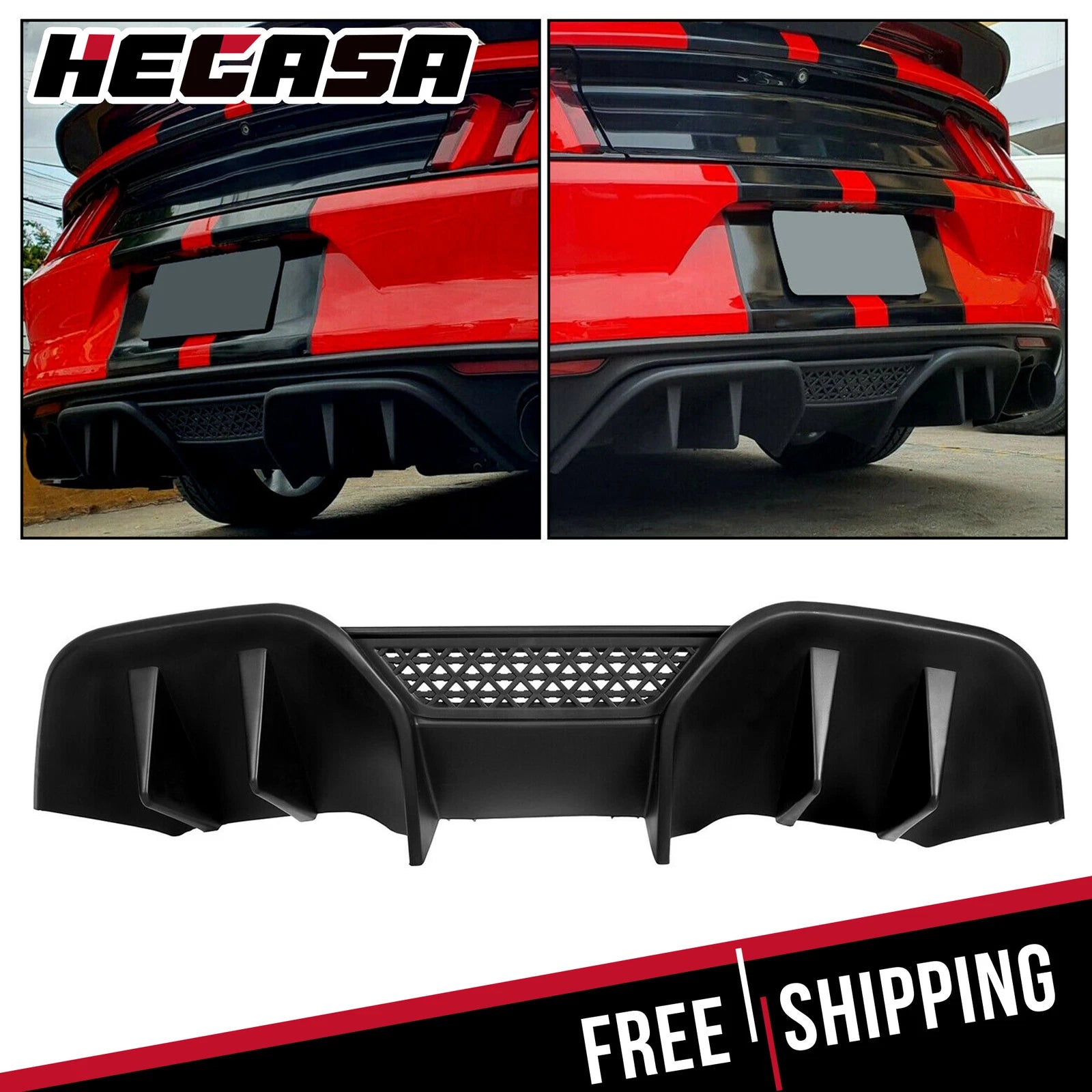 R-Spec V2 Rear Bumper Diffuser for Ford Mustang (2015–2017)
