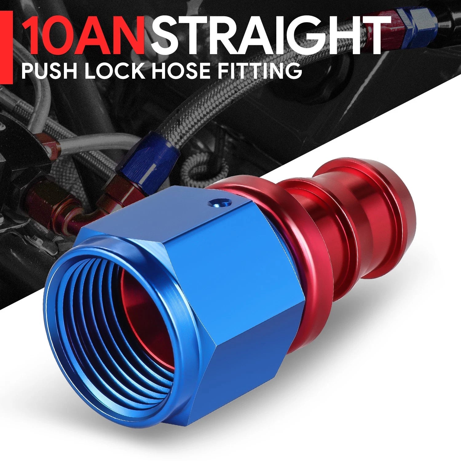 AN10 Straight Swivel Oil/Fuel Line Hose End Push-On Male Fitting