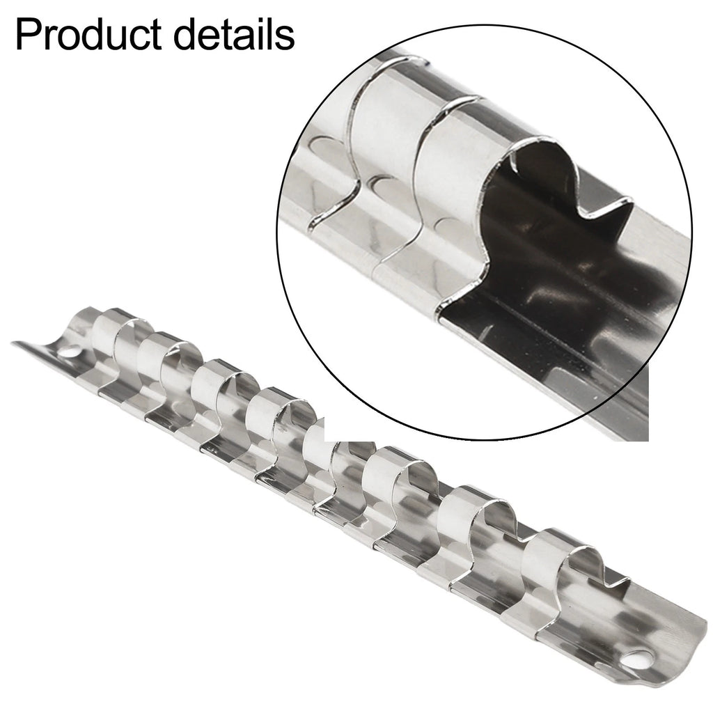 Socket Rack Holder with 8 Clips for Tool Organization