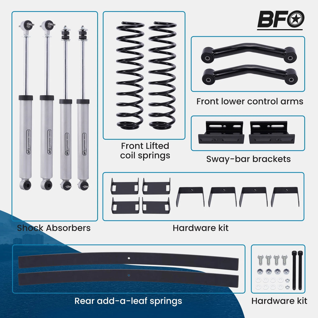 3in Suspension Lift Kit w/ Control Arms for Jeep Cherokee XJ (1984–2001)