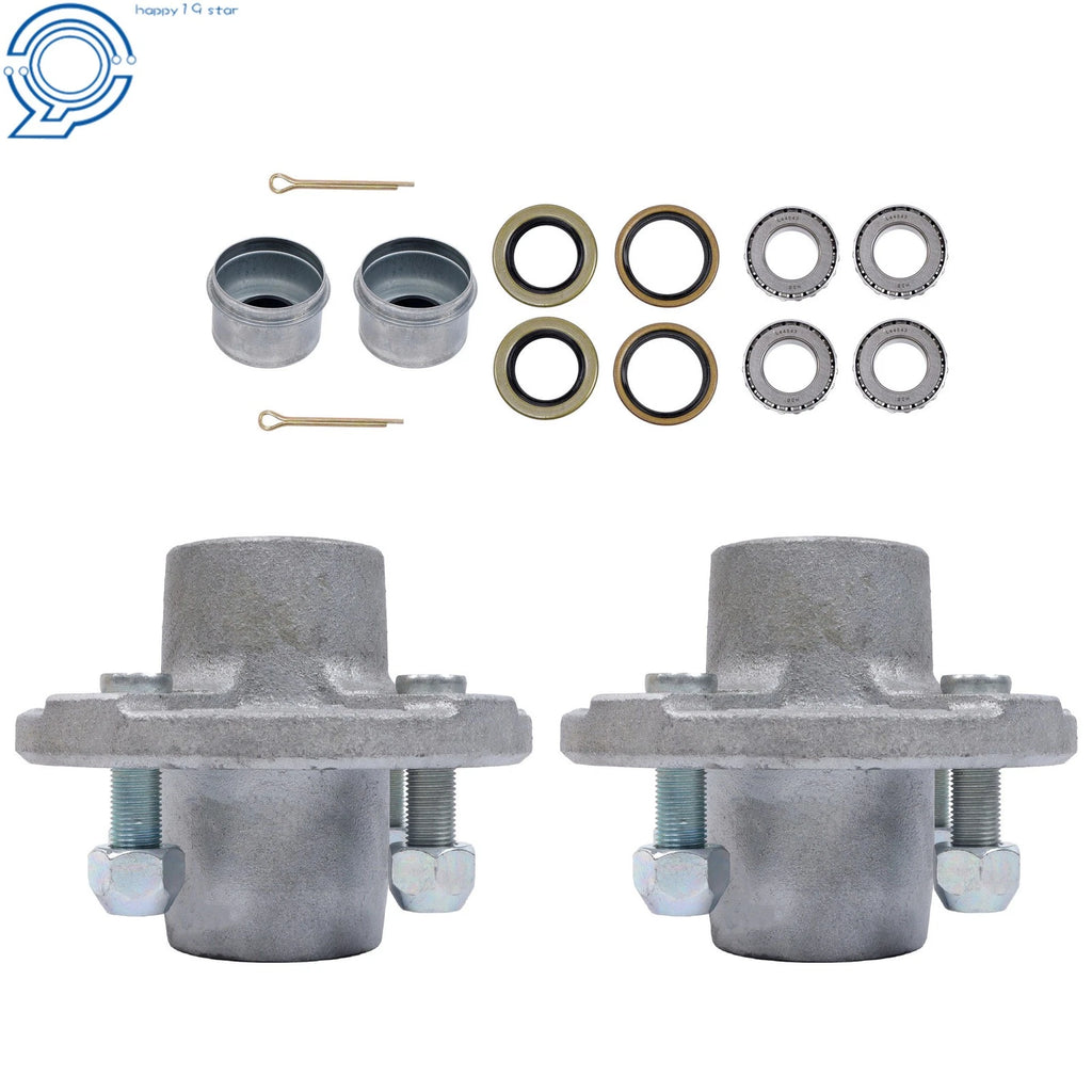Set of 4 Galvanized Trailer Hub Kits for 2000 lbs Trailers 