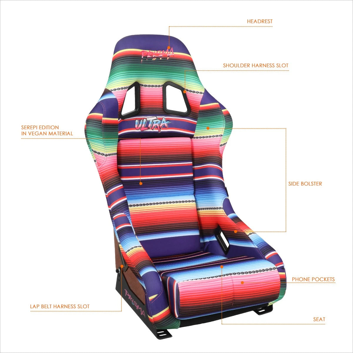 NRG FRP-303-Mexicali Racing Bucket Seat for Universal Fit (Custom Design)