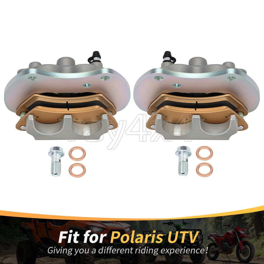 Rear Brake Calipers with Pads for Polaris RZR Turbo S 4/XP S 4 (2019–2021)