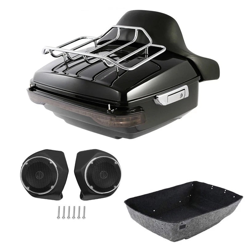 LED Backrest Rack Speakers for Harley Touring Glide (2014–2026)