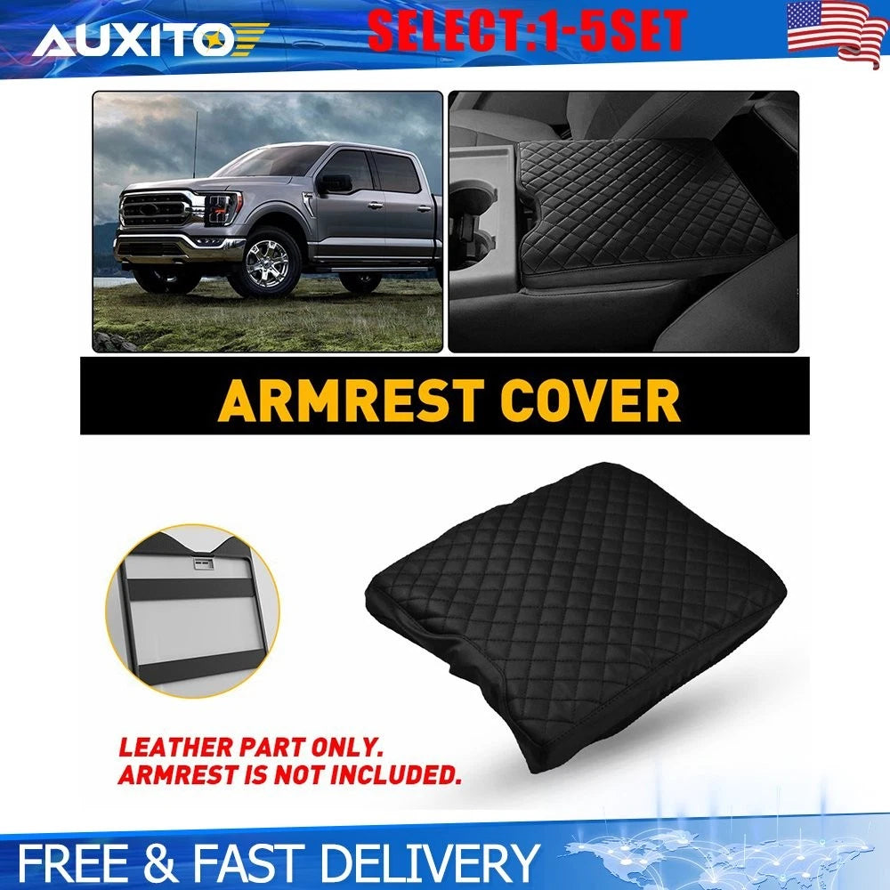 Center Console Armrest Leather Cover Pad for Ford F250 Super Duty (2017–2022)