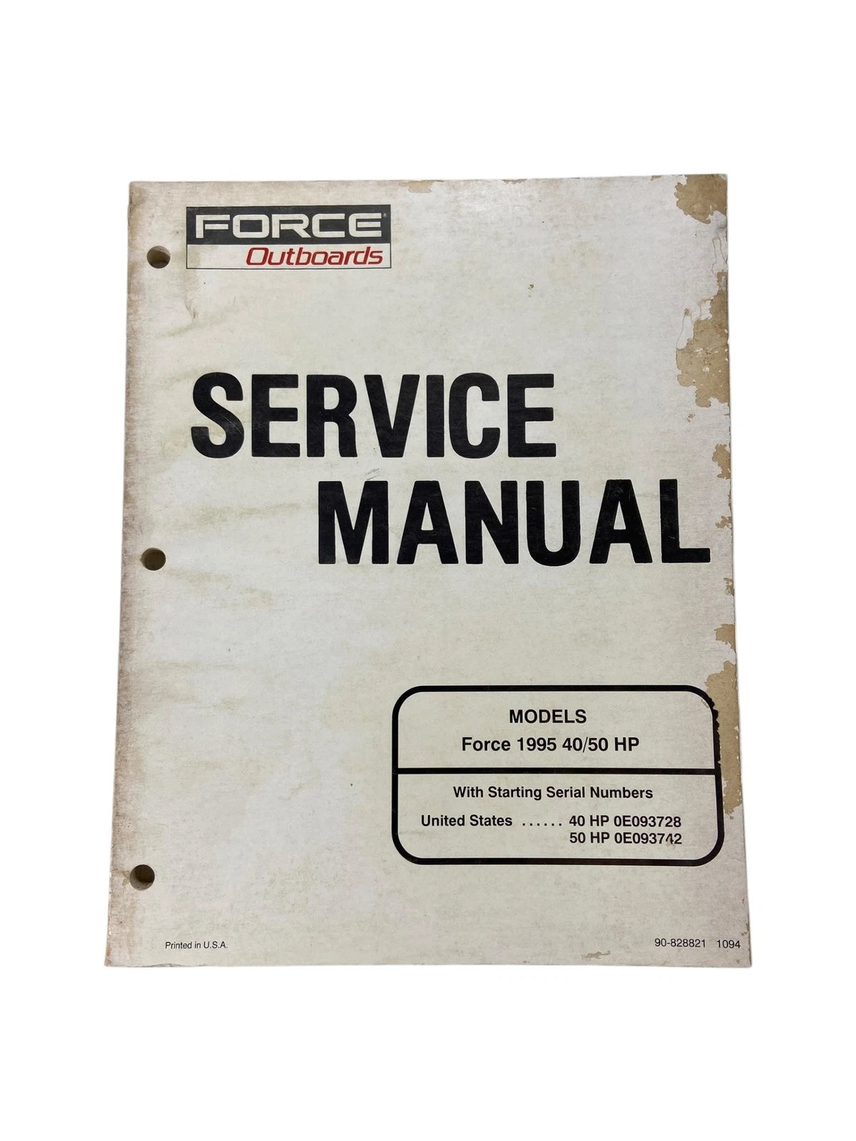 Force Outboards Service Manual for Force 40/50 HP (1995) 90-828821