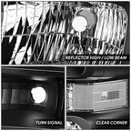 Headlight for Ford E-150-750 Super Duty (2008–2021) OE Style Black Housing Clear Lens