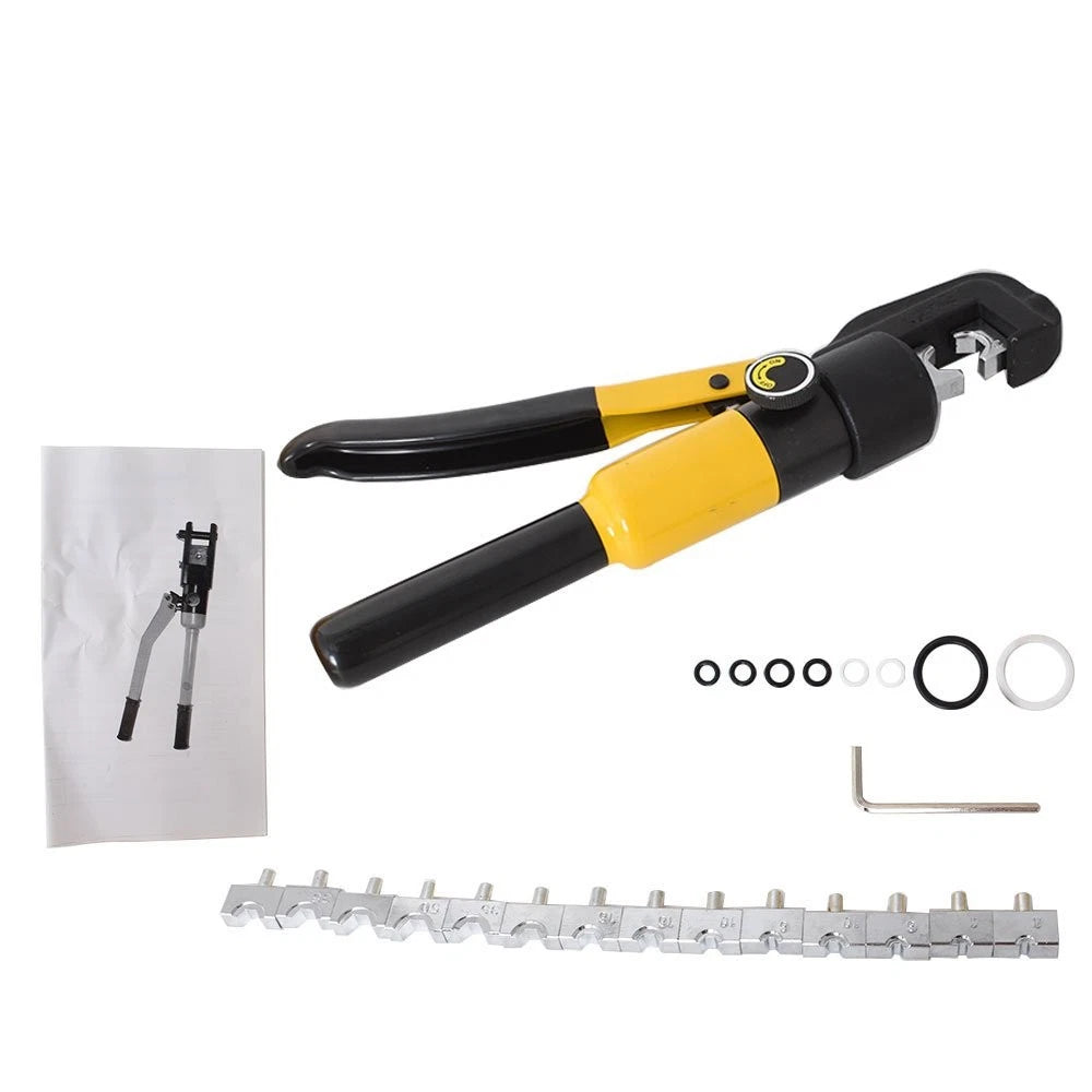 6-Die Hydraulic Wire Battery Cable Lug Terminal Crimper for Universal Use
