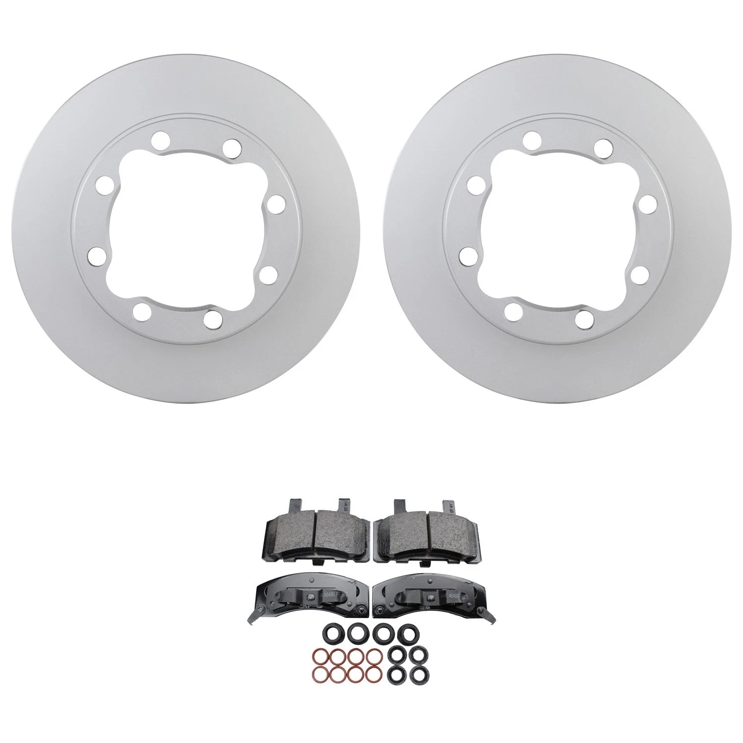Set of 2 Bosch QuietCast Front Rotors & Akebono ProACT Pads for K2500