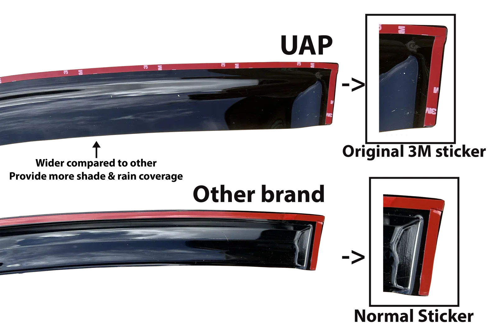 Weather shield Window visor for Ford Ranger (2011–2022)