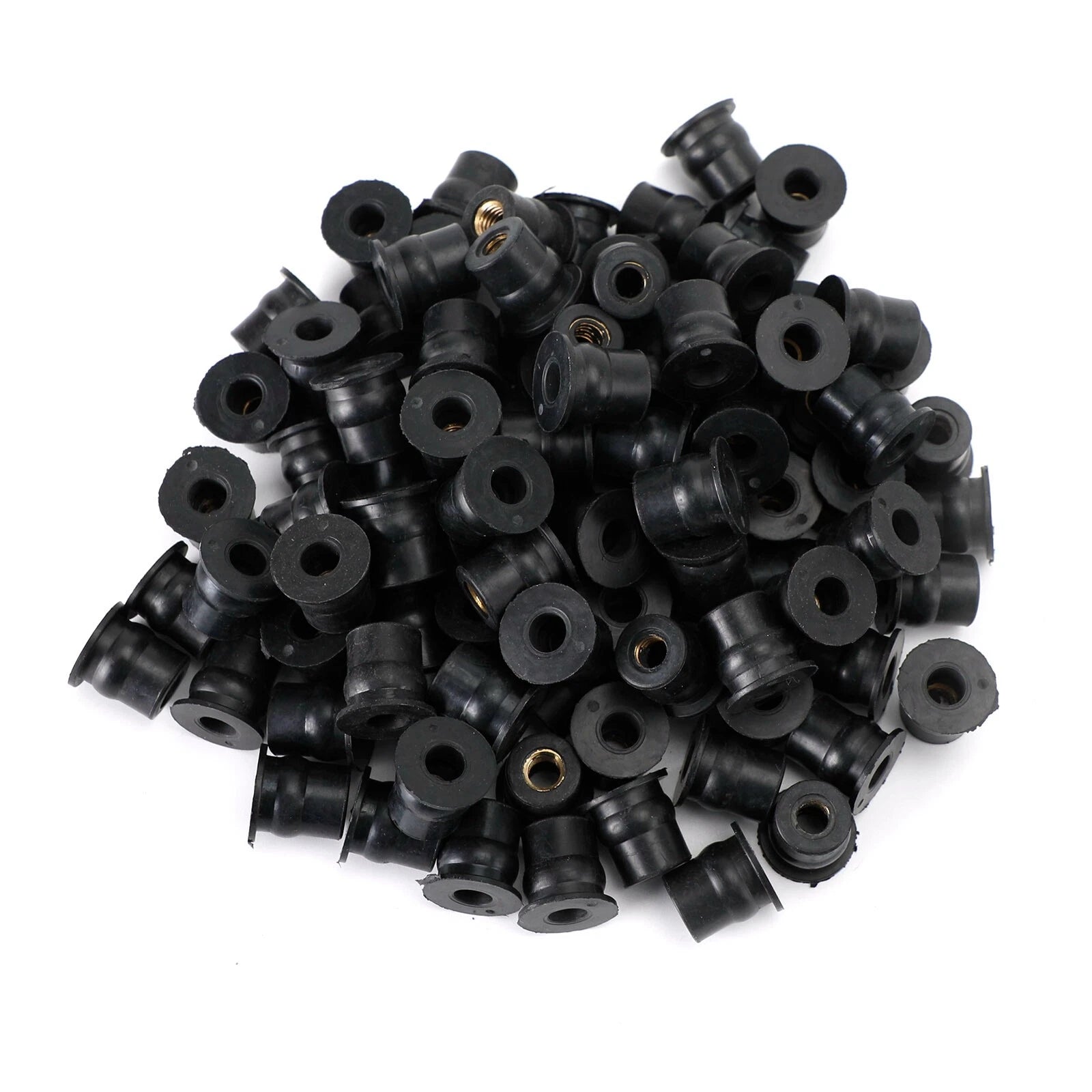 Set of 100 M6 Rubber Well Nuts for Fairing & Screen Fixing